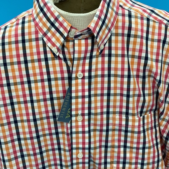 PGA Men’s Multicolor Plaid Button Down Cotton Shirt Size XL - Picture 3 of 12